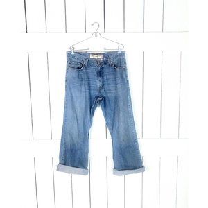 Levis 567 zipper fly blue loose boot cut faded denim jeans